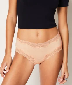 Etam 3-Pack of Organic Cotton & Lace Shorties MULTI-COLOUR Cheap
