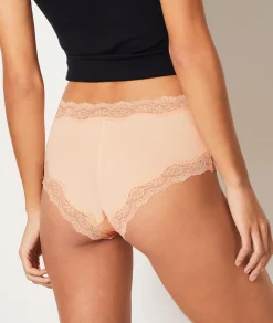 Etam 3-Pack of Organic Cotton & Lace Shorties MULTI-COLOUR Cheap