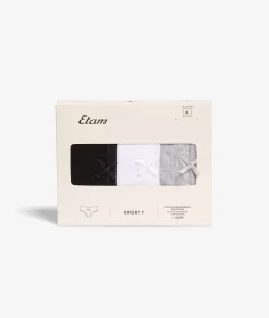 Etam 3-Pack of Organic Cotton Shorties Cheap