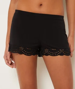Etam Pajama Shorts with Modal Lace Details NOIR Flash Sale