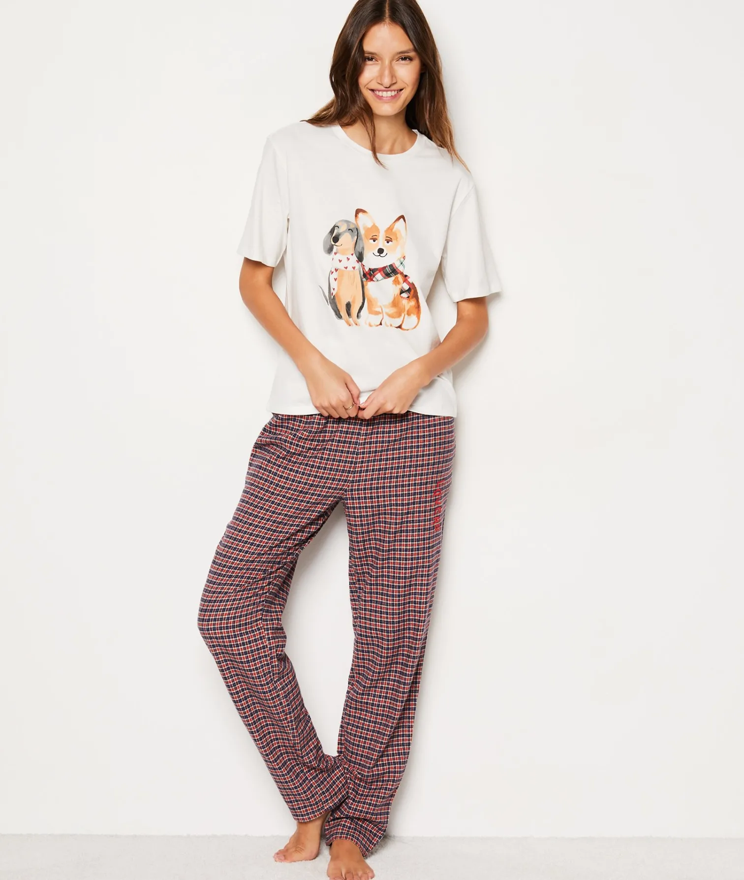 Etam Pantalon de pyjama à carreaux ROUGE Shop