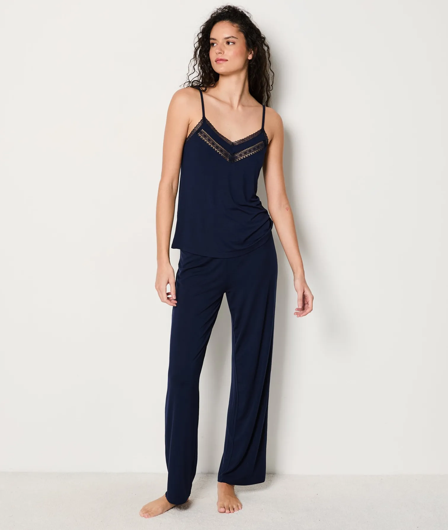 Etam Pantalon de pyjama coupe large en modale MARINE Best