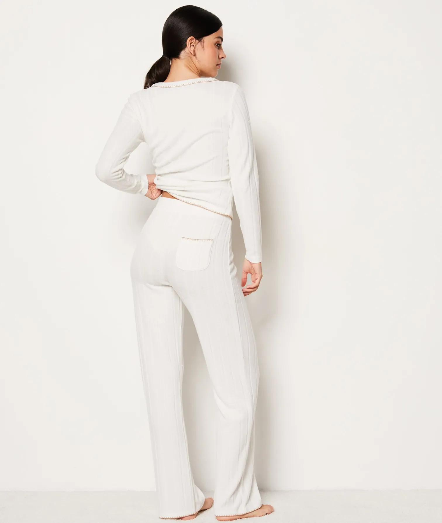 Etam Pantalon de pyjama côtelé droit ECRU Online