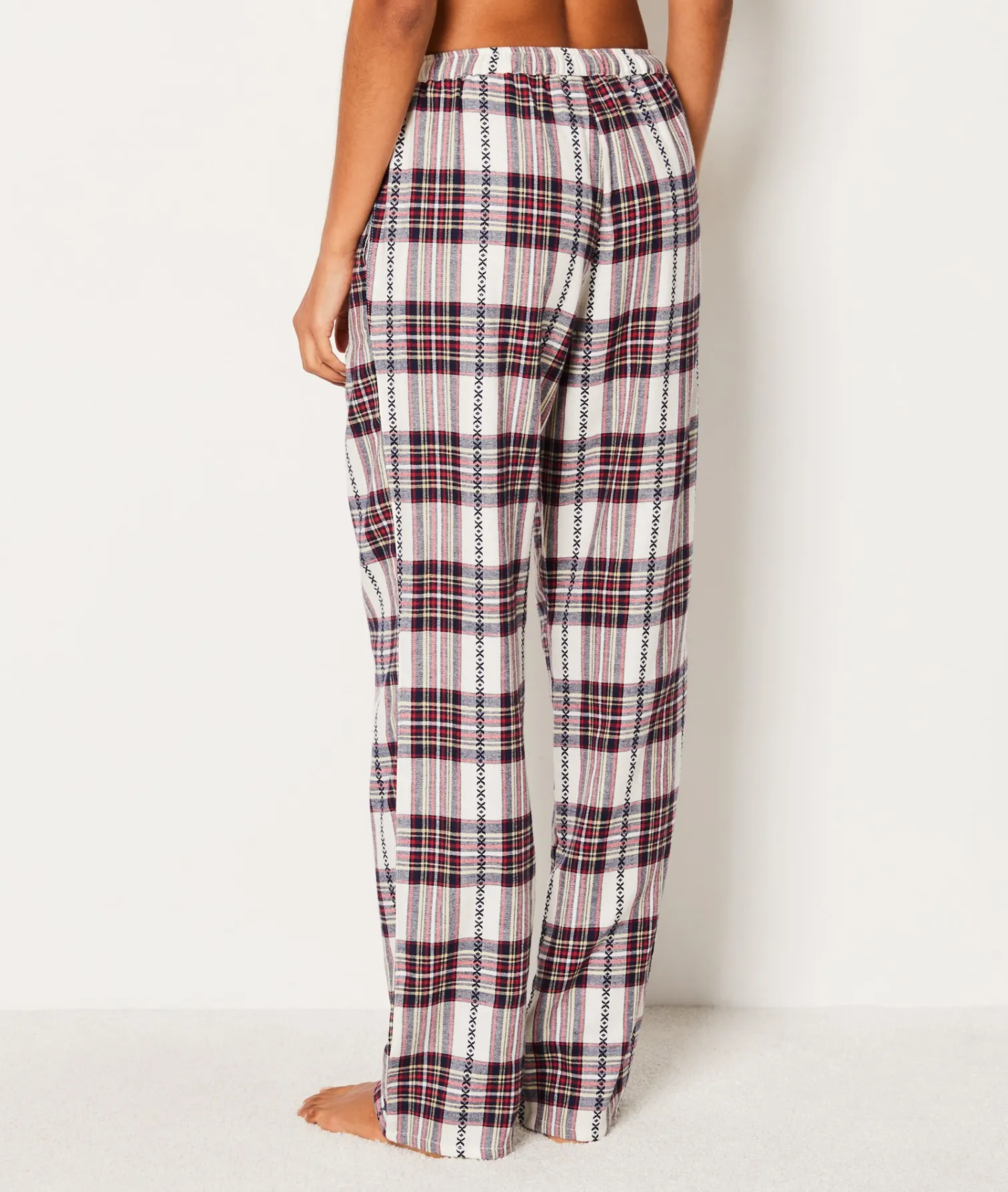 Etam Pantalon de pyjama en coton à carreaux ECRU Sale