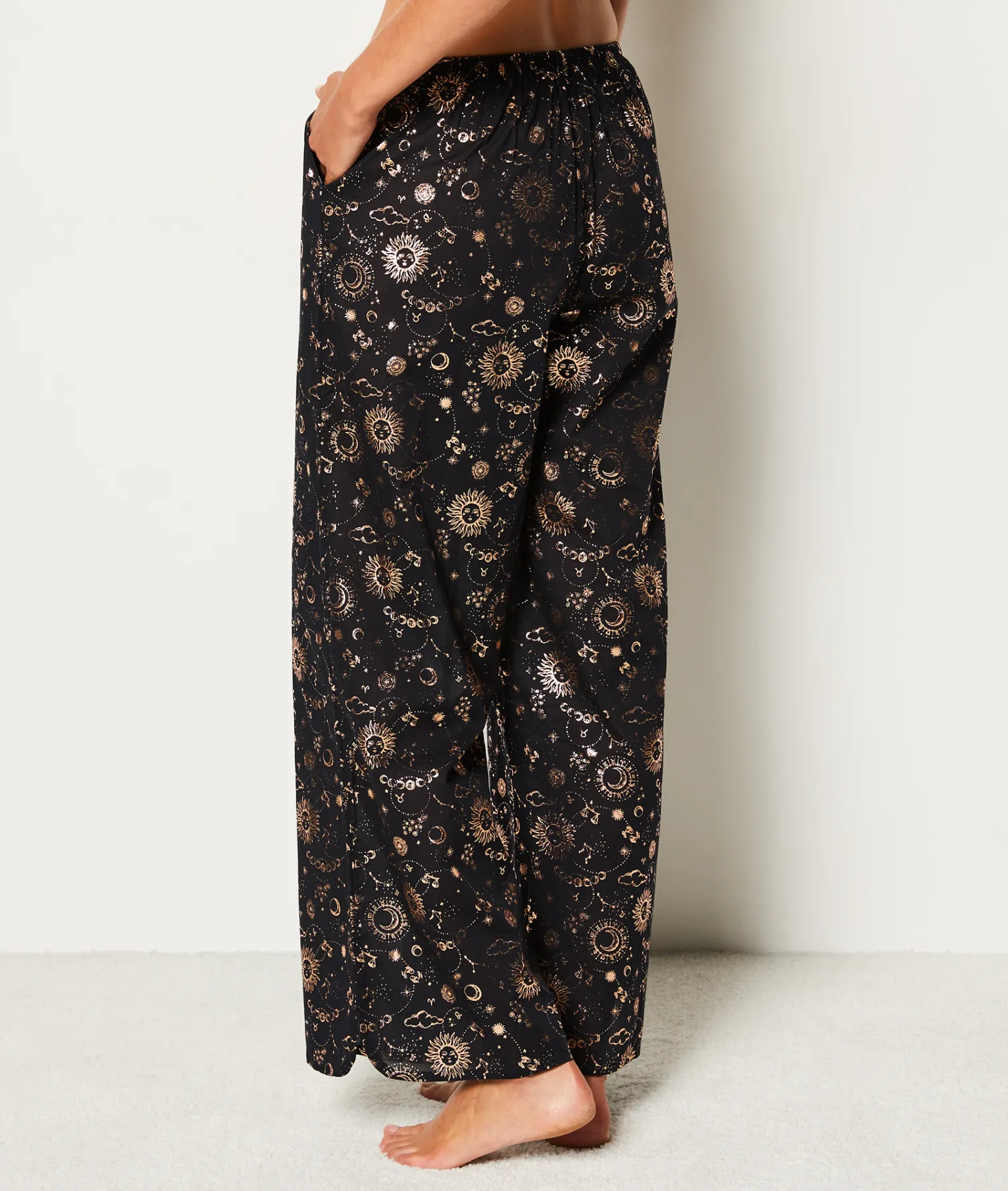 Etam Pantalon de pyjama en coton imprimé constellation NOIR New