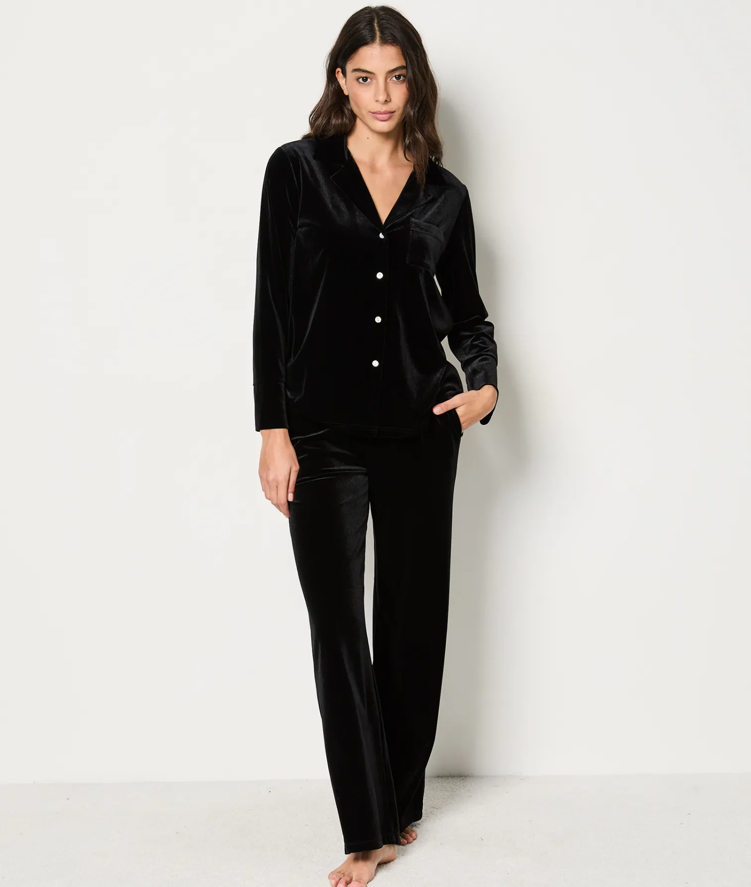 Etam Pantalon de pyjama en velours NOIR Best