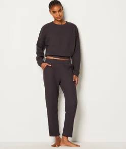 Etam Pantalon de pyjama gaufré NOIR Fashion
