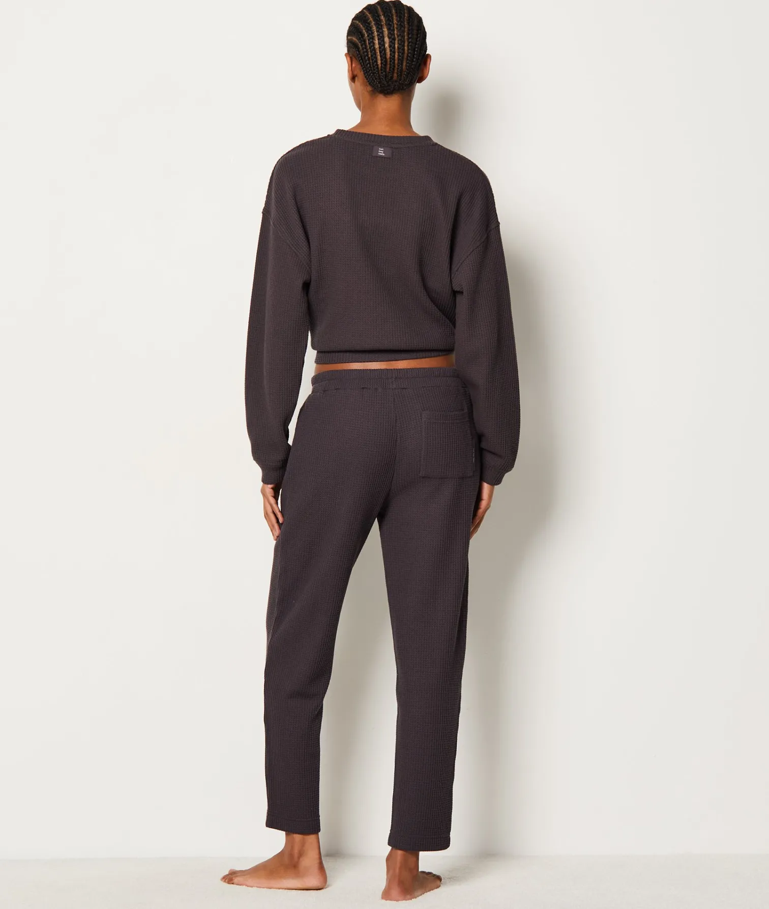 Etam Pantalon de pyjama gaufré NOIR Fashion