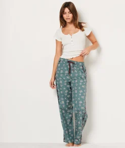 Etam Pantalon de pyjama imprimé fleuri IMPFONDVERT Outlet