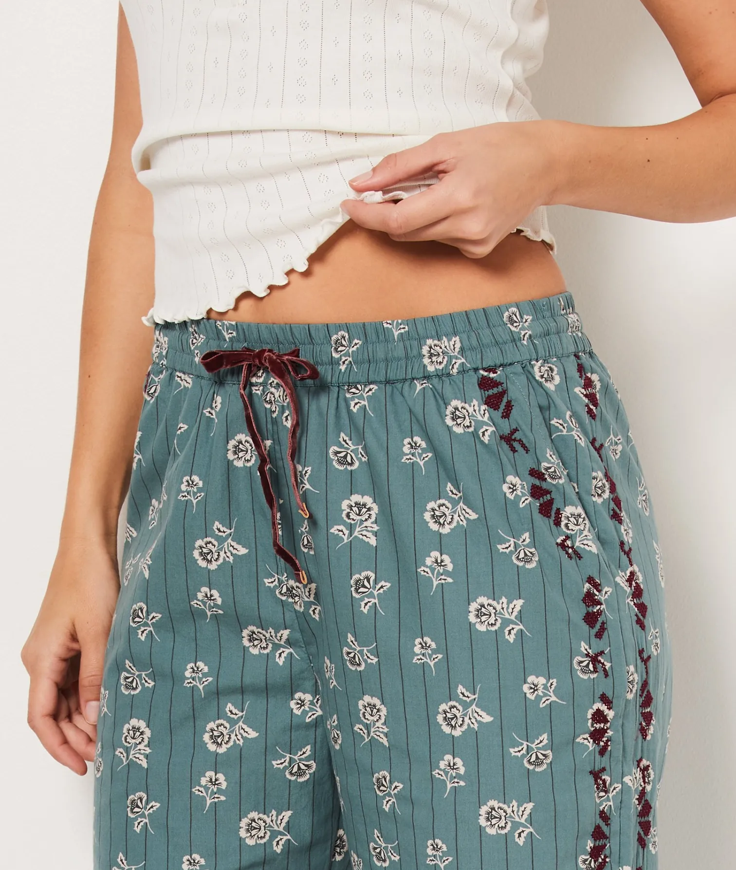 Etam Pantalon de pyjama imprimé fleuri IMPFONDVERT Outlet
