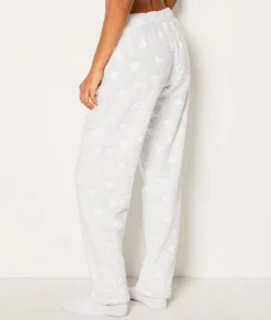 Etam Pantalon de pyjama polaire à cœurs GRIS Outlet