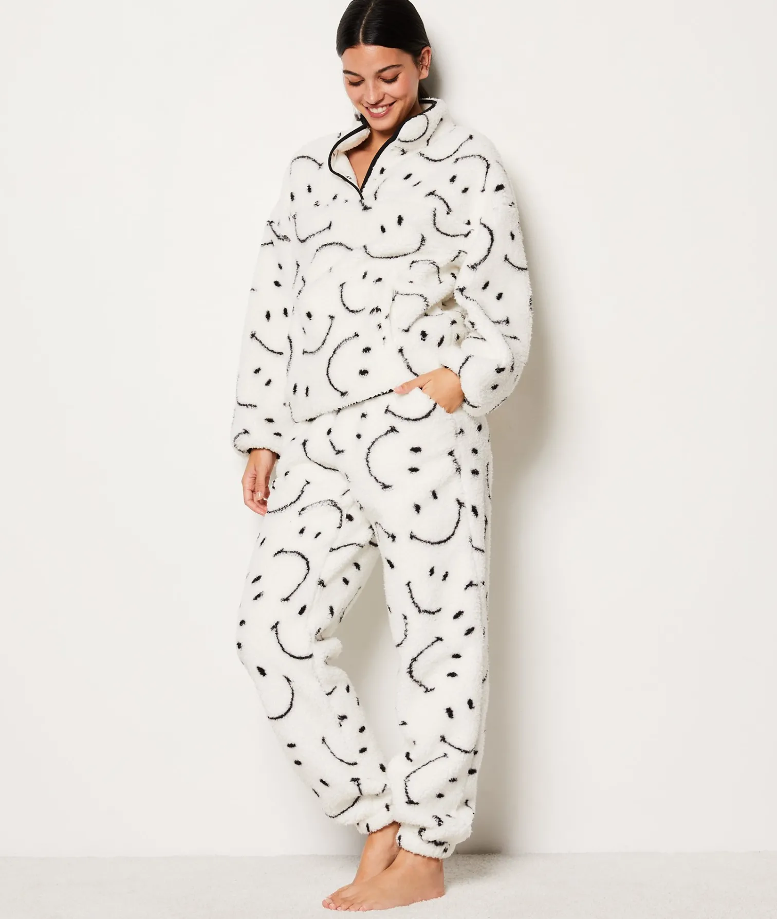 Etam Pantalon de pyjama polaire Smiley®ORIGINALS ECRU Outlet