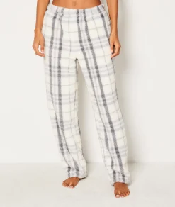 Etam Pantalon de pyjama polaire à carreaux GRIS Store