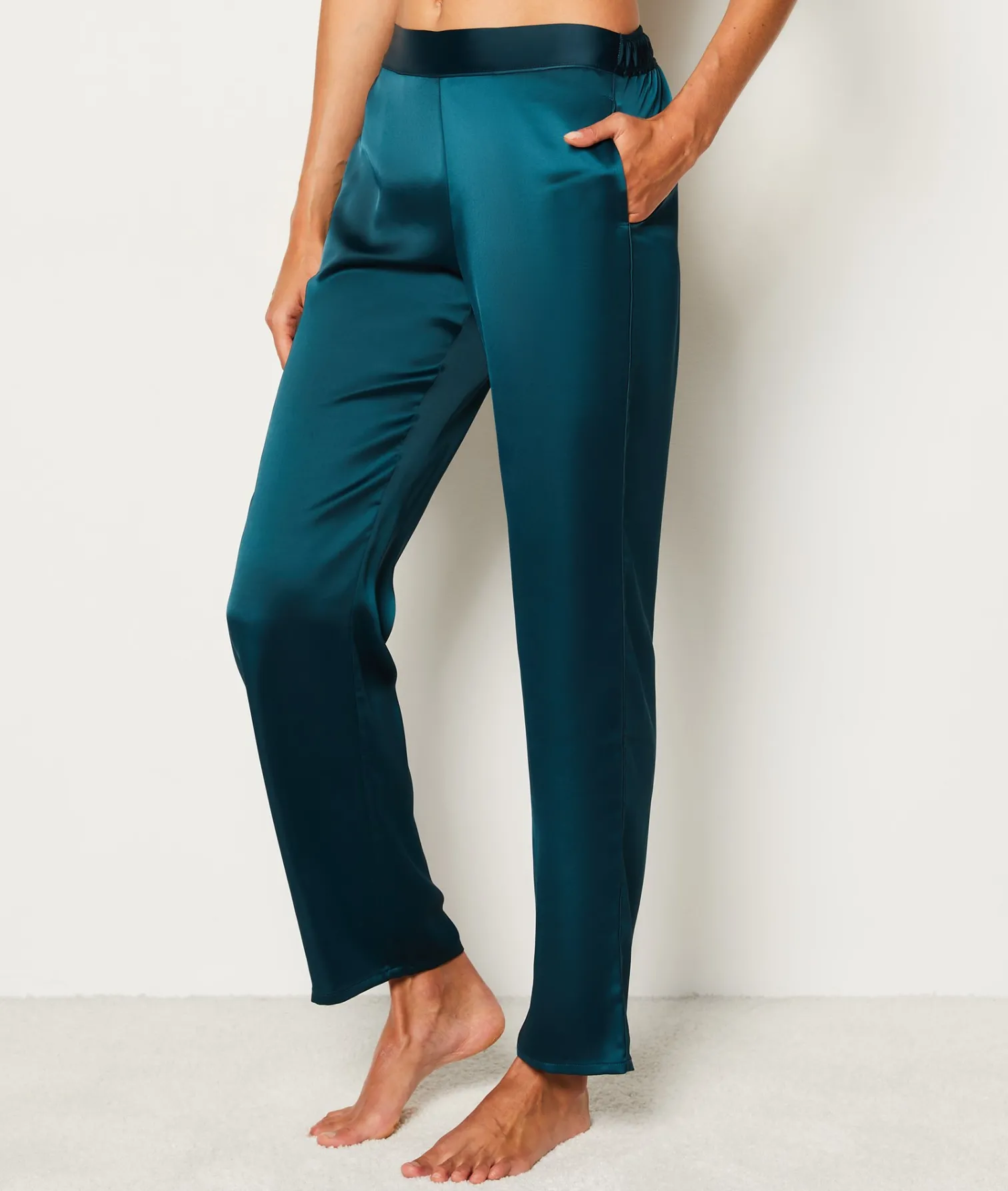 Etam Pantalon de pyjama satiné VERT Outlet