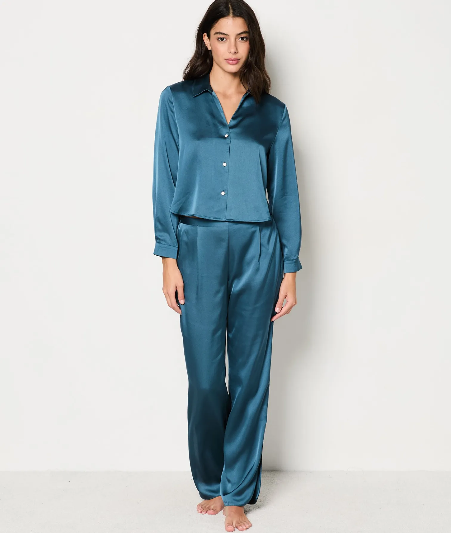 Etam Pantalon de pyjama satiné VERTCANARD Discount