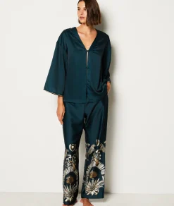 Etam Pantalon de pyjama satiné imprimé IMPFONDVERT Online