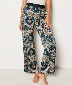 Etam Pantalon de pyjama satiné imprimé IMPFONDVERT New