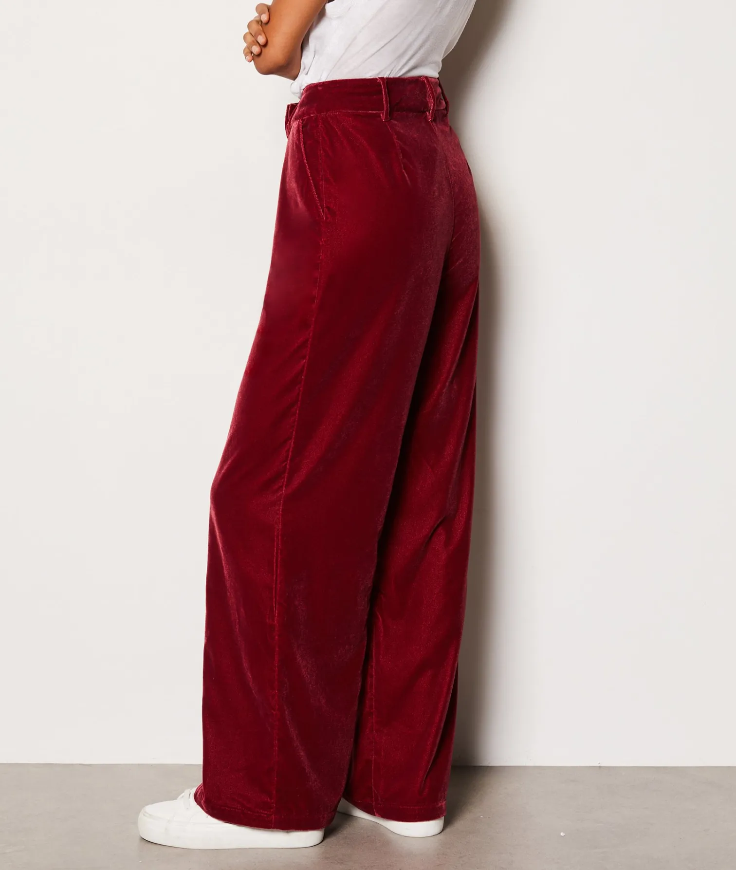 Etam Pantalon fluide en velours BORDEAUXGRENAT Fashion