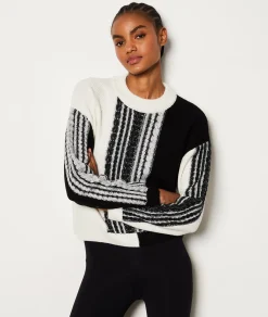 Etam Patterned Crew Neck Sweater ECRU Fashion