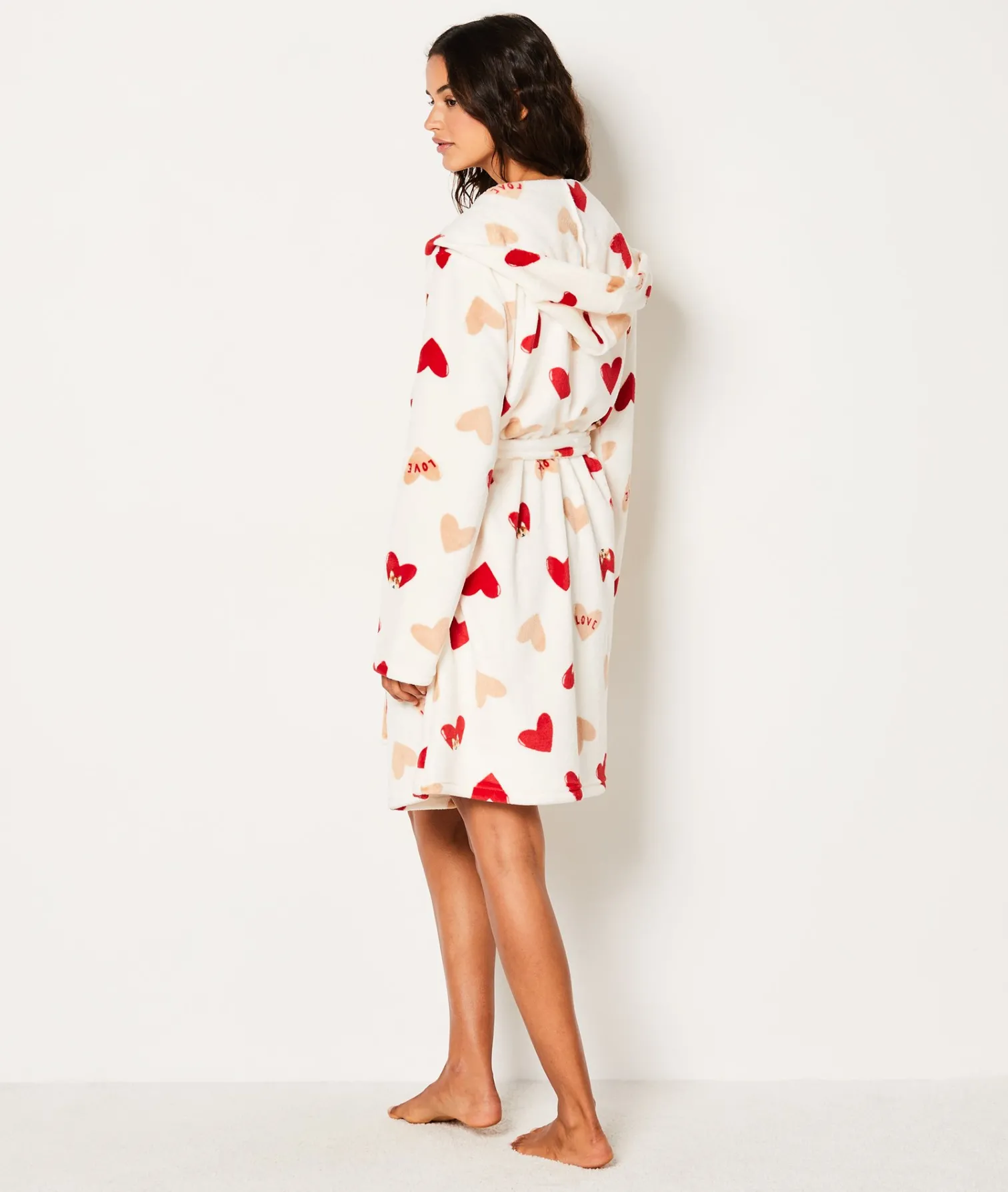 Etam Peignoir polaire à cœurs ECRU Fashion