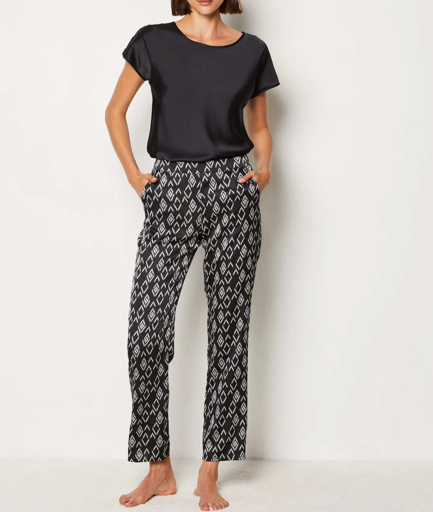 Etam 3-Piece Satin Pyjamas IMPFDBLACK New
