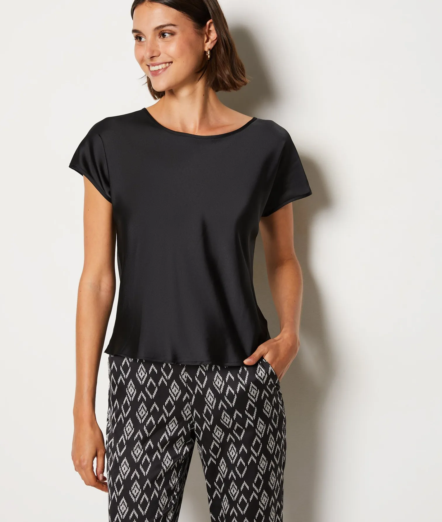 Etam 3-Piece Satin Pyjamas IMPFDBLACK New