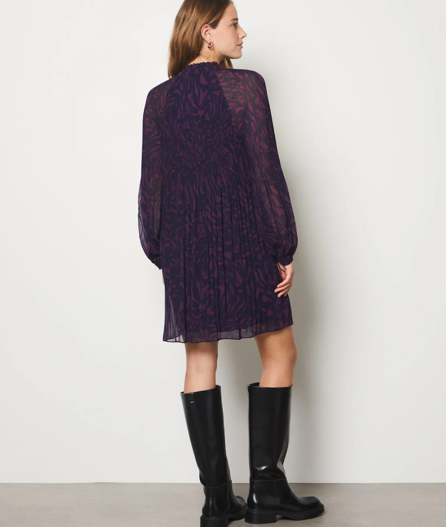 Etam Pleated Short Dress VIOLETPRINTEDIMP. Fashion