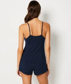 Etam Polka Dot Camisole with Thin Straps MARINE Cheap