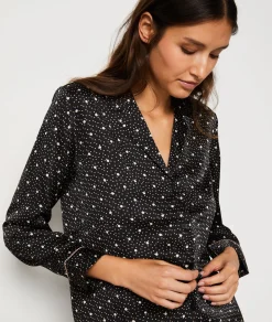 Etam Polka Dot Satin Nightshirt IMPFDBLACK Clearance