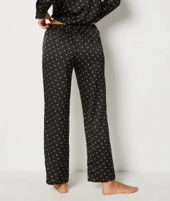 Etam Polka Dot Satin Pyjama Trousers IMPFDBLACK Clearance