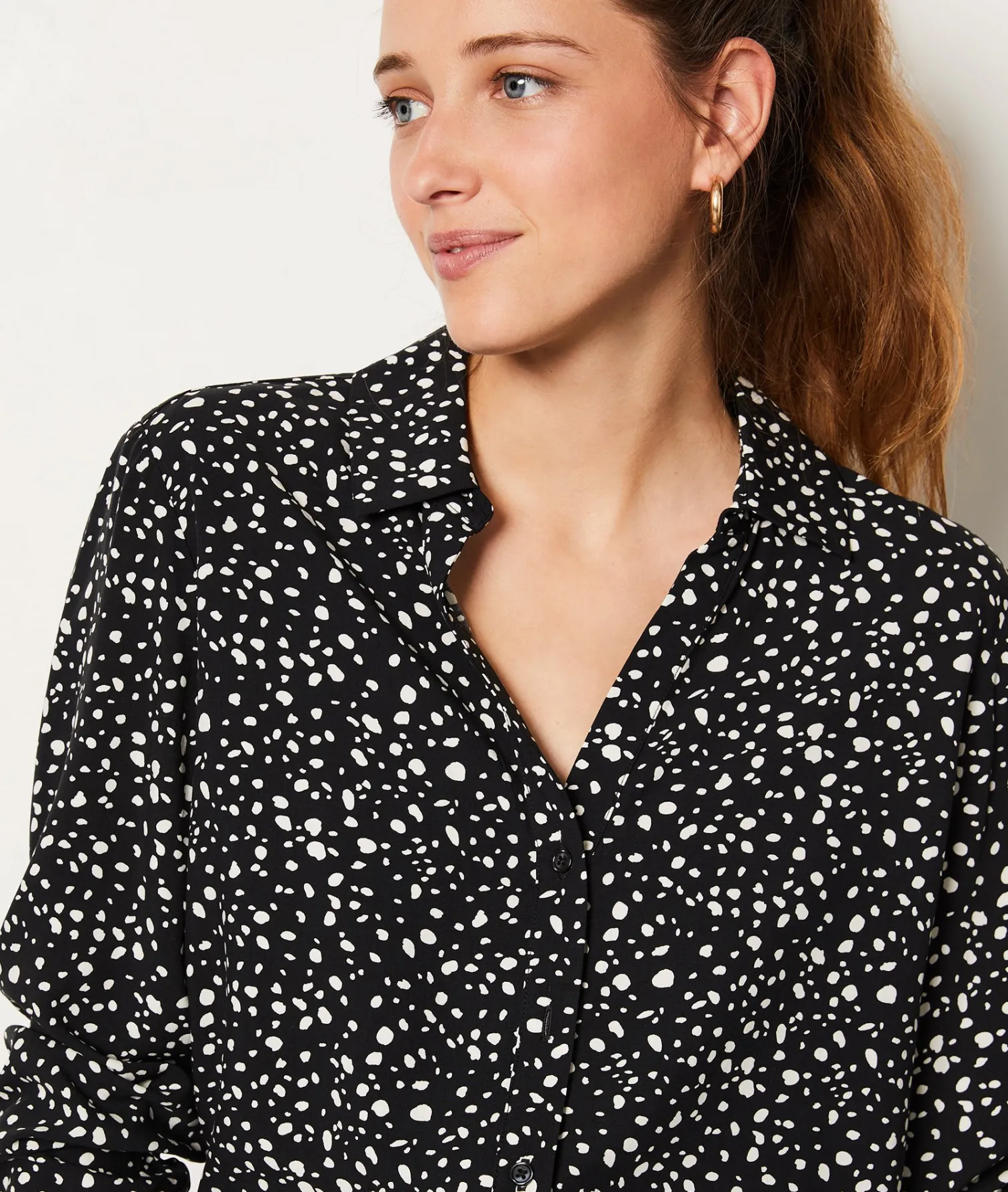 Etam Polka Dot Shirt BLACK Hot