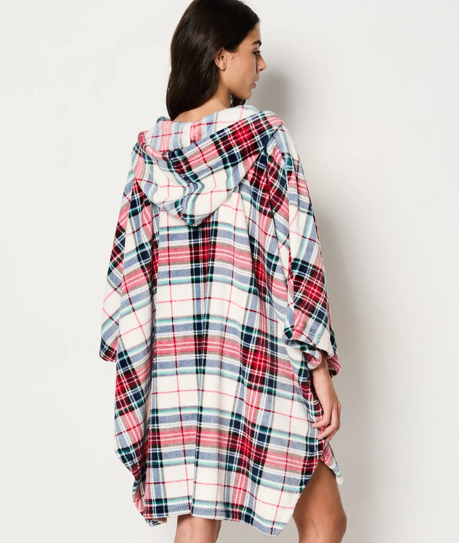Etam Poncho à carreaux ECRU Fashion