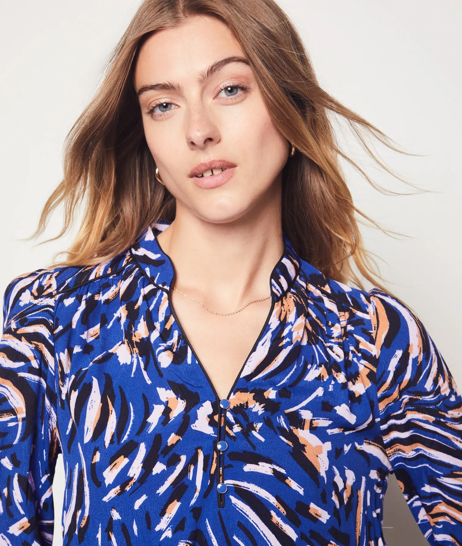 Etam Printed Blouse MARINEIMPFD Discount