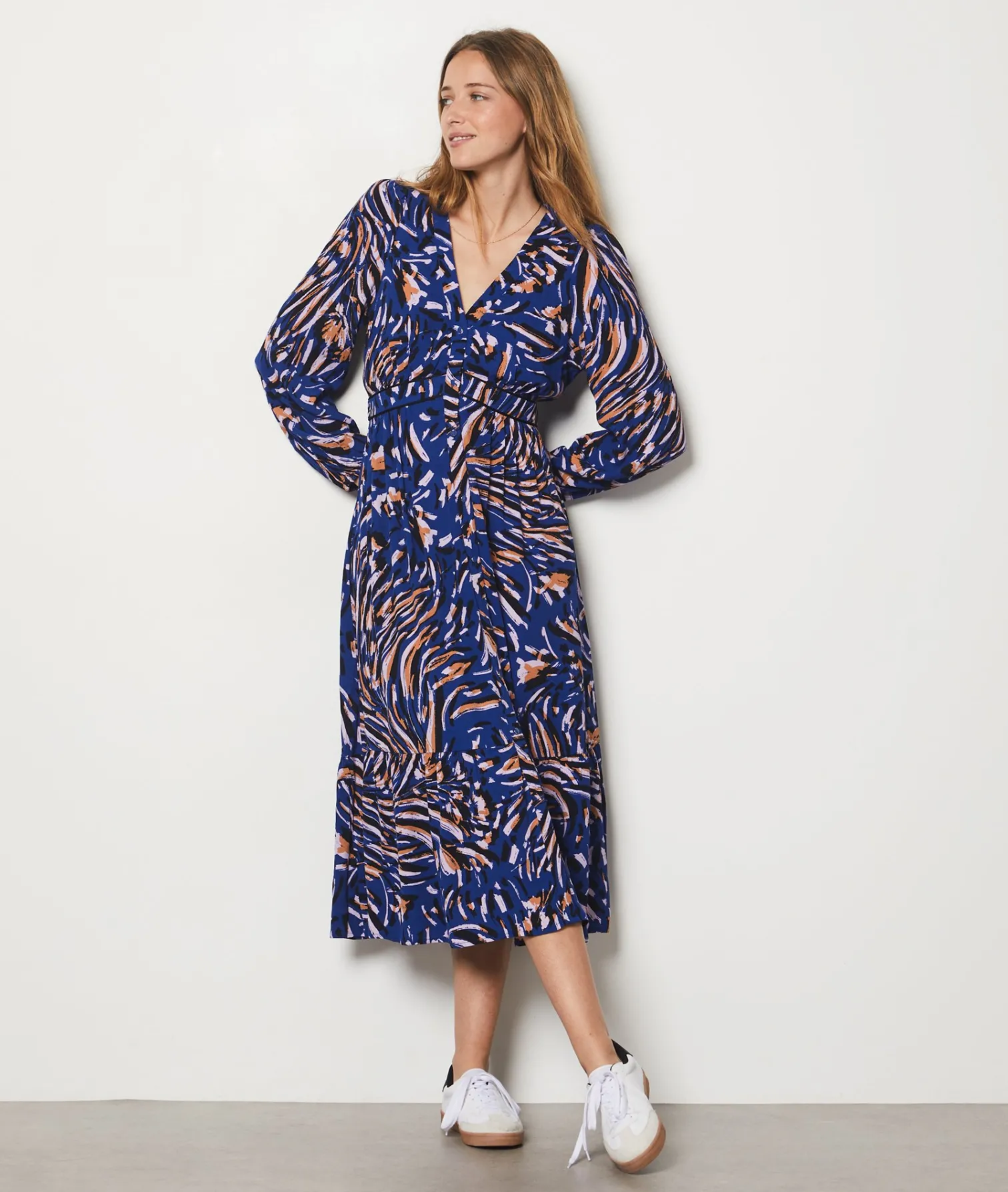 Etam Printed Maxi Dress MARINEIMPFD Online