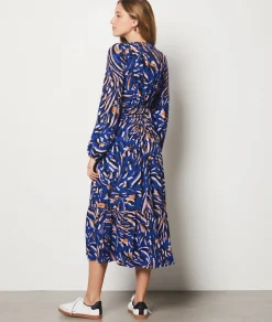 Etam Printed Maxi Dress MARINEIMPFD Online