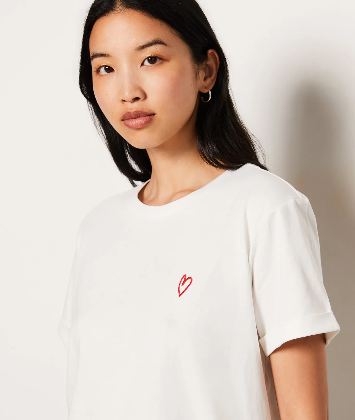 Etam Printed "Mon chéri" T-shirt in Cotton ECRU New