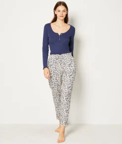 Etam Printed Pyjama Trousers MARINE Store