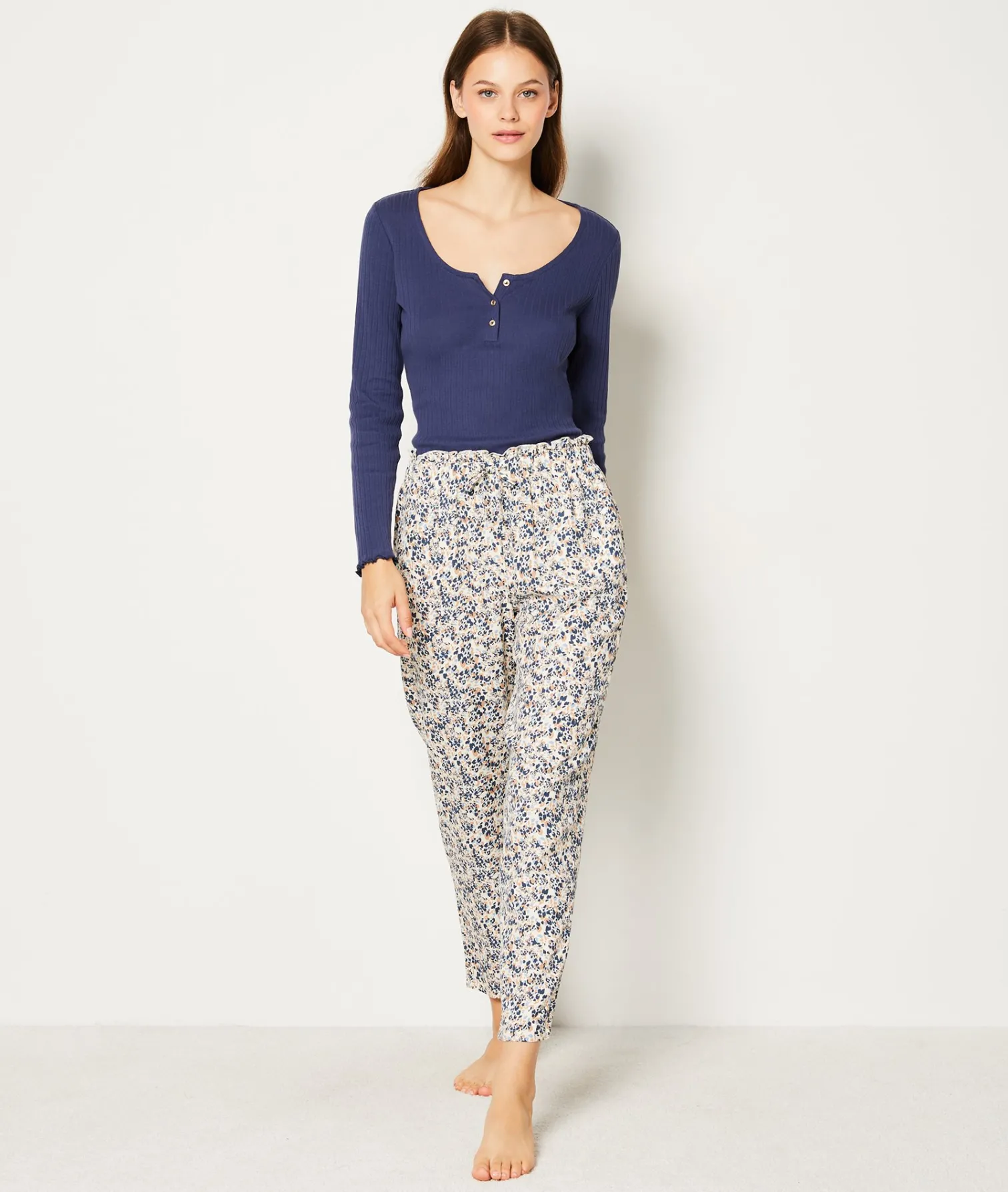 Etam Printed Pyjama Trousers MARINE Store