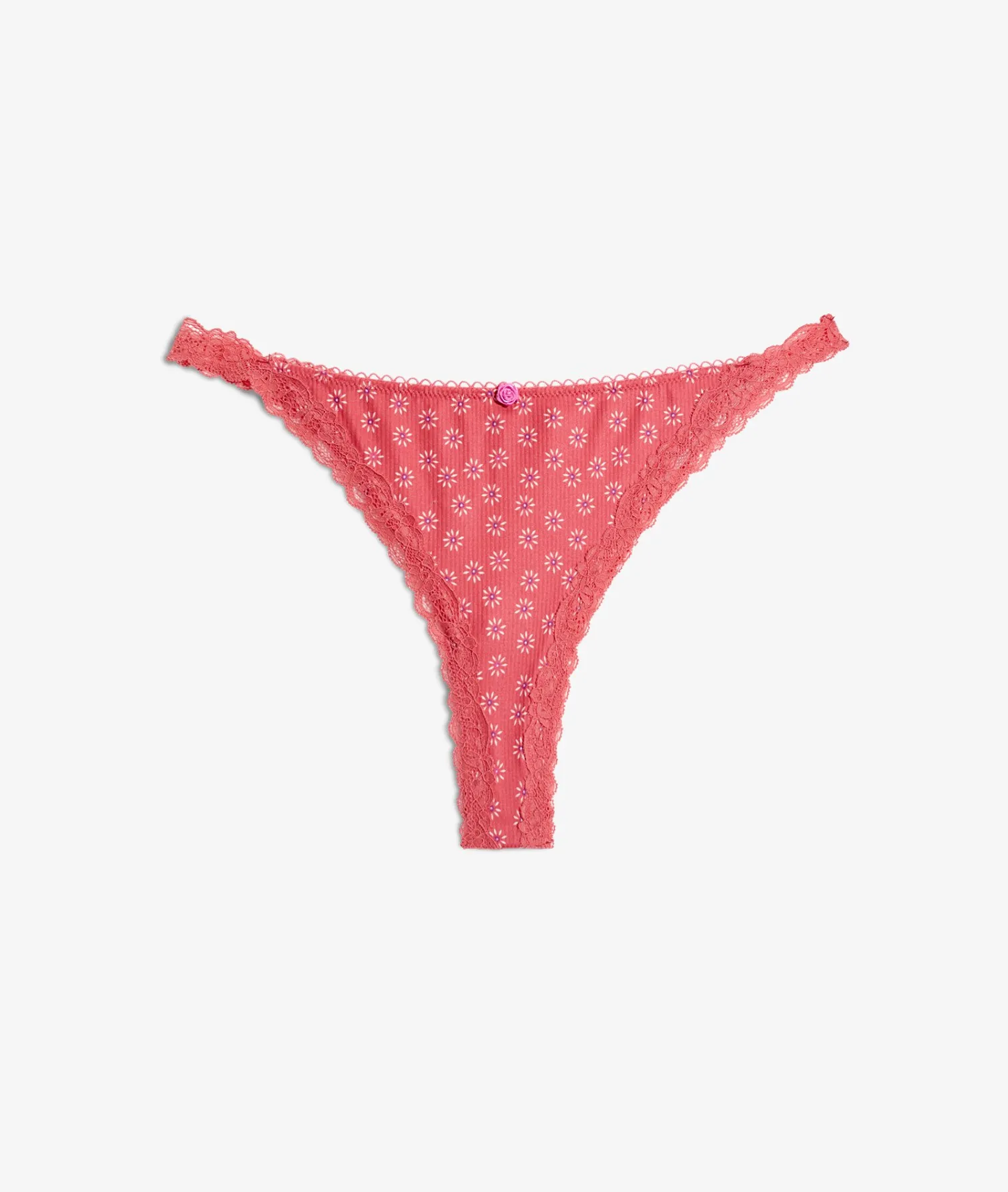 Etam Printed Tanga with Lace Details TaupeFDPrint Shop