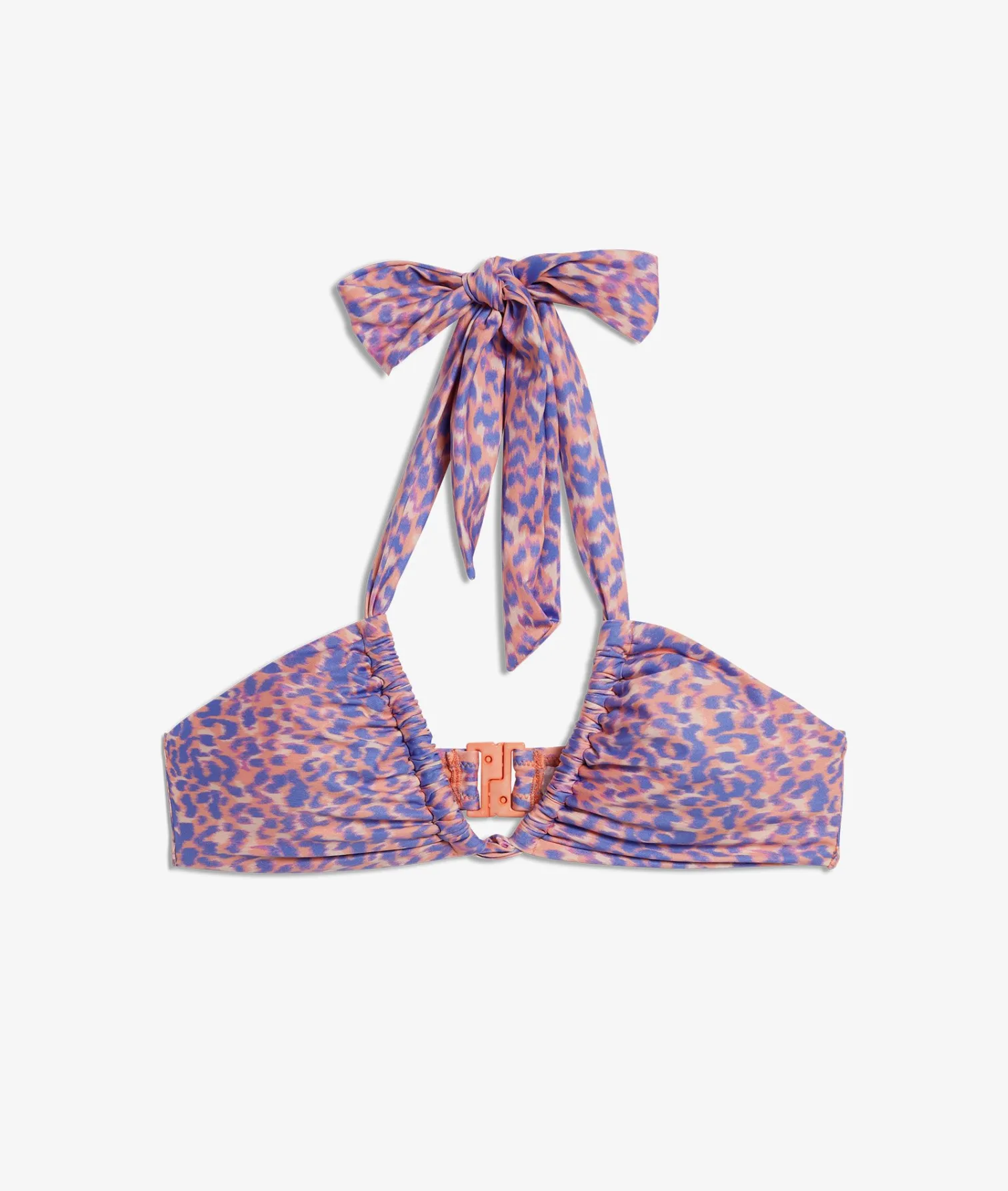 Etam Printed Tie-Front Strapless Bikini Top IMPFDMAUVE. Fashion