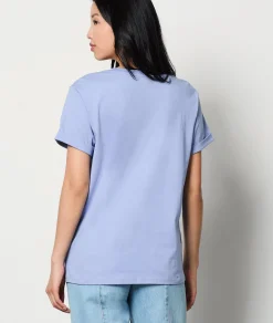 Etam Printed T-shirt "Excuse my French" in cotton BLUE Cheap