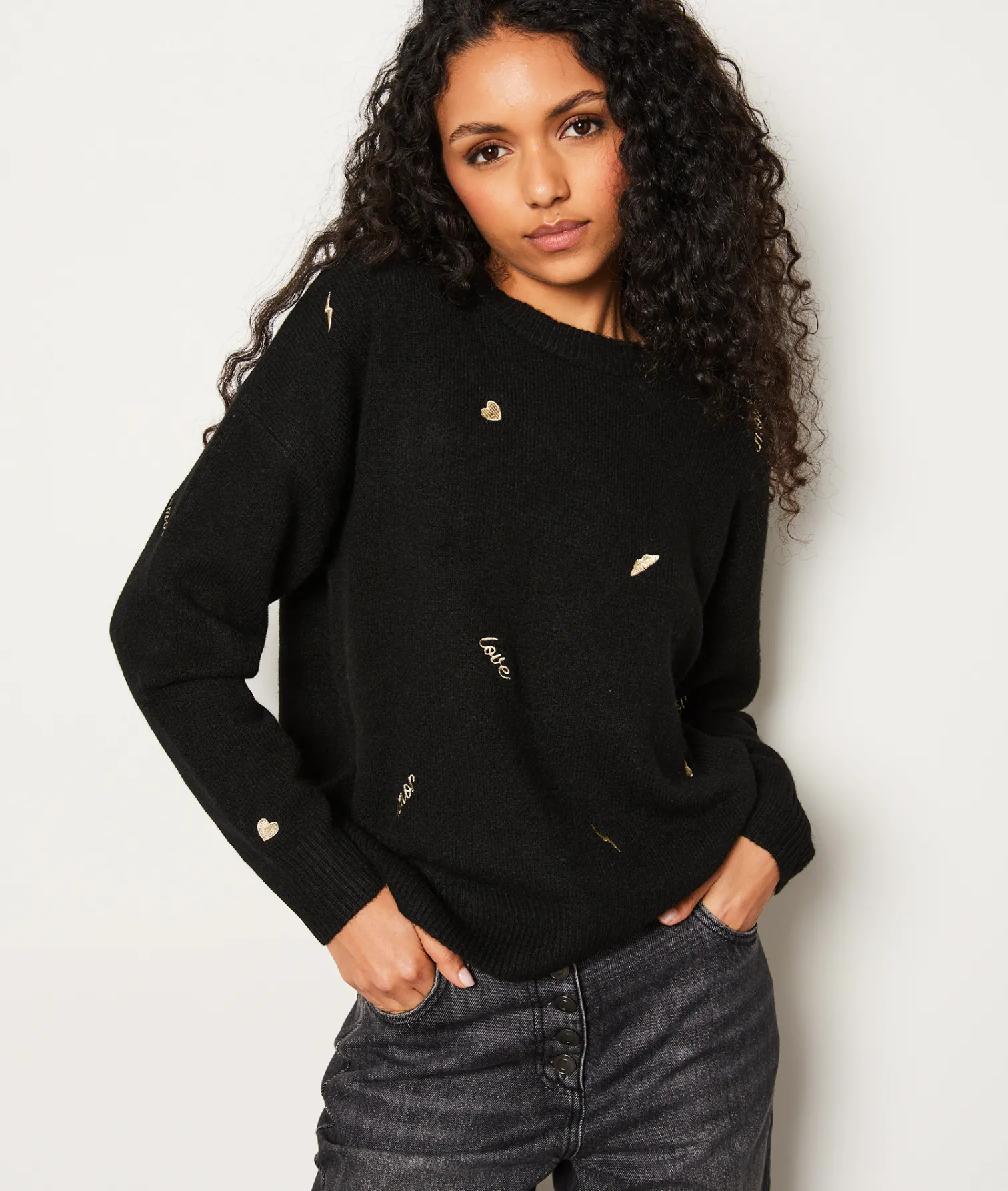 Etam Pull à imprimé dorée NOIR Store