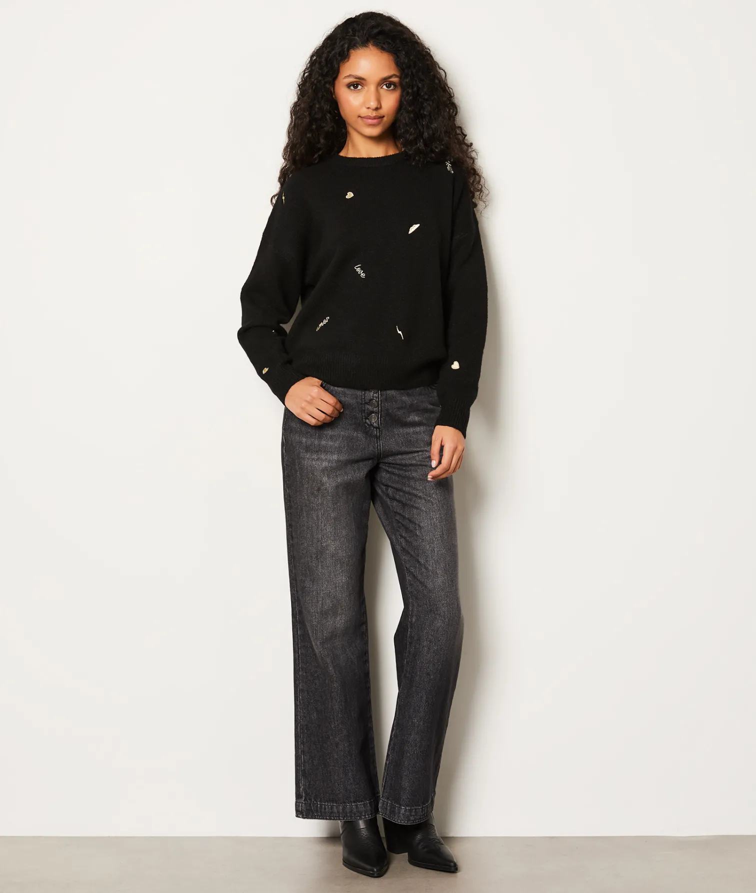 Etam Pull à imprimé dorée NOIR Store