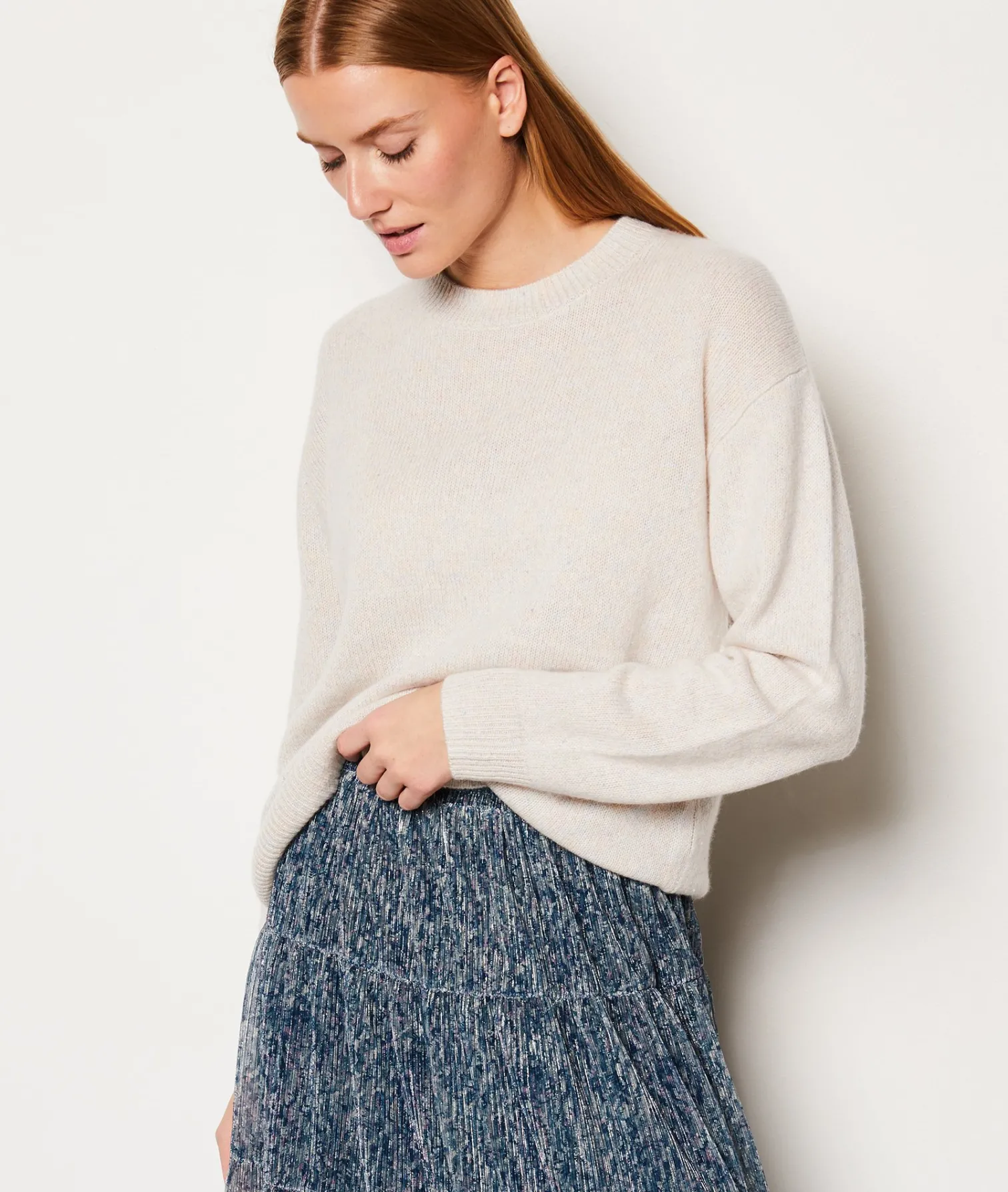 Etam Pull cachemire à paillettes ECRU Outlet
