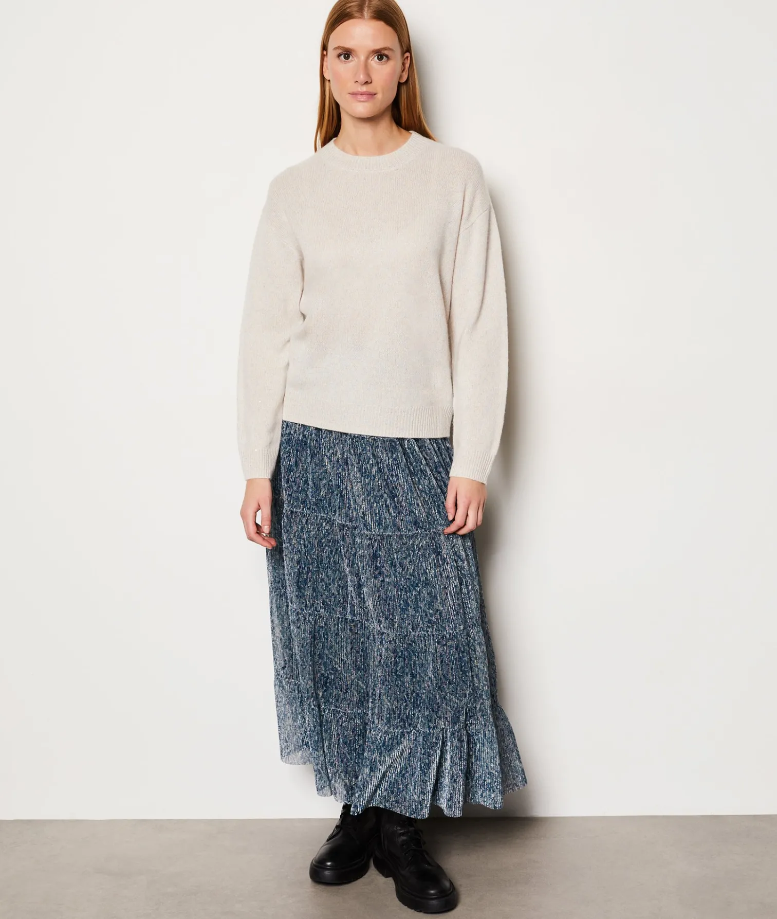 Etam Pull cachemire à paillettes ECRU Outlet