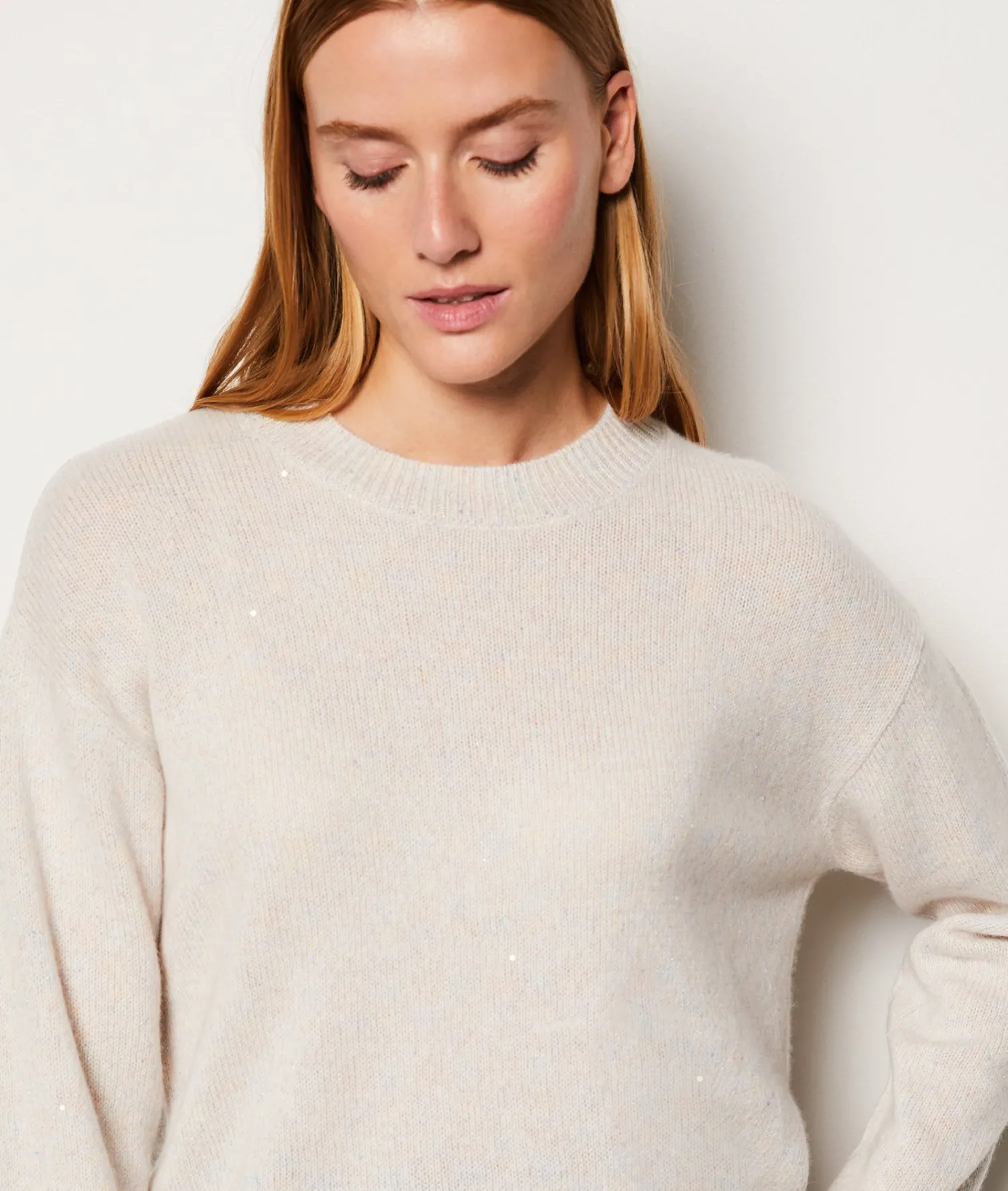 Etam Pull cachemire à paillettes ECRU Outlet