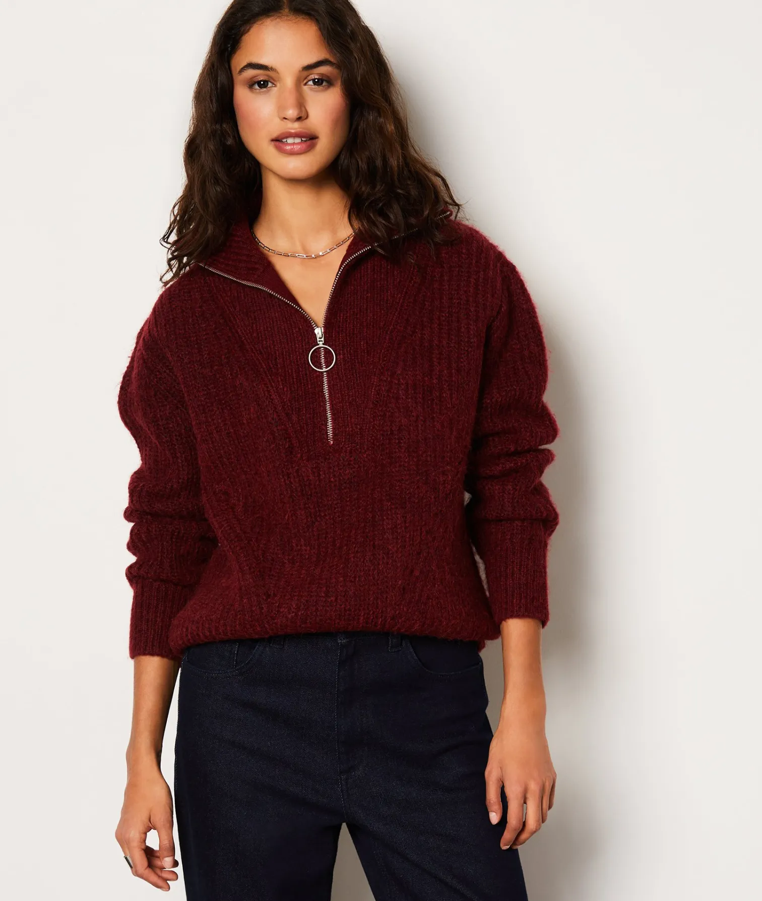 Etam Pull col camionneur ROUGE Hot