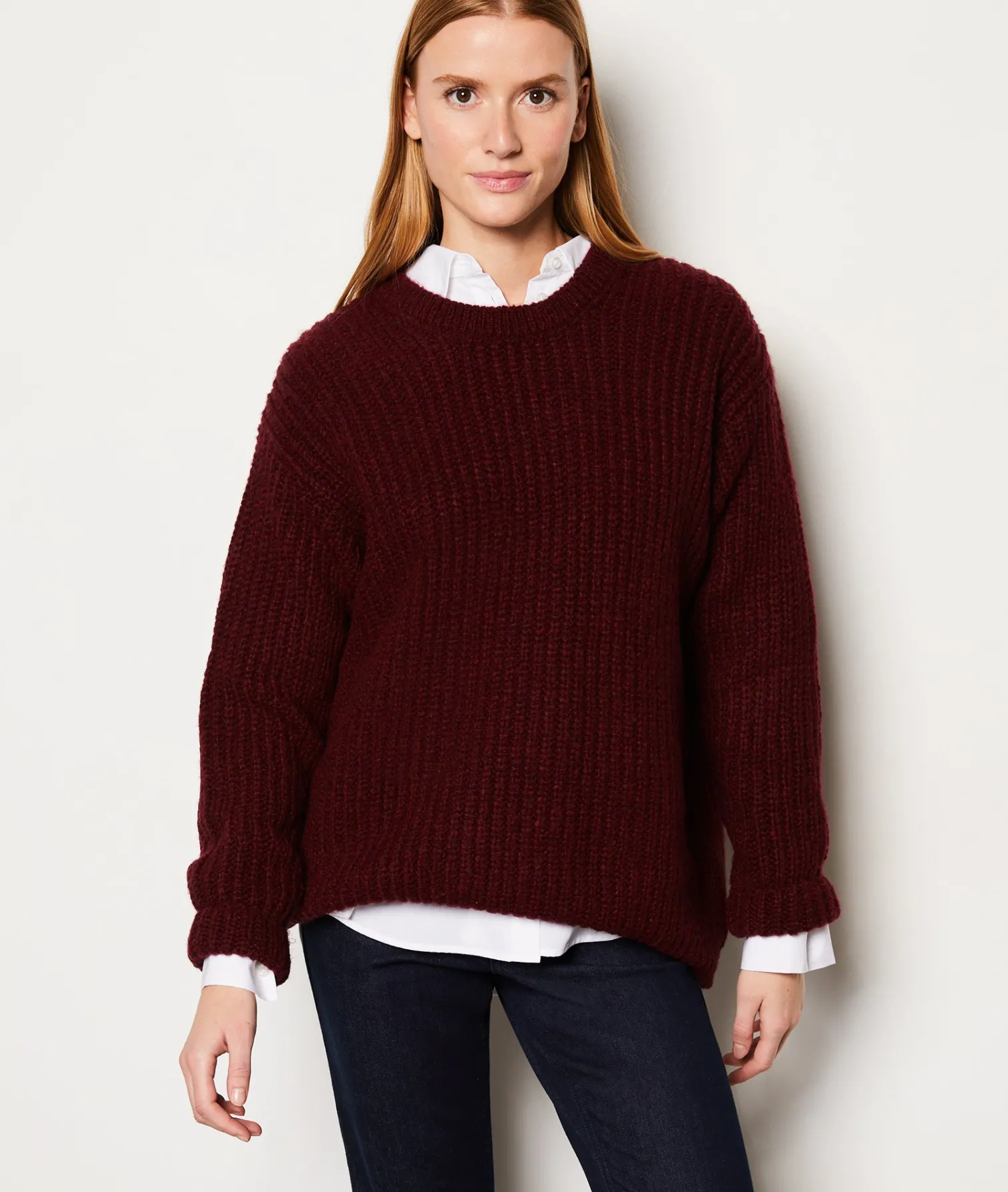 Etam Pull col rond BORDEAUXGRENAT Store