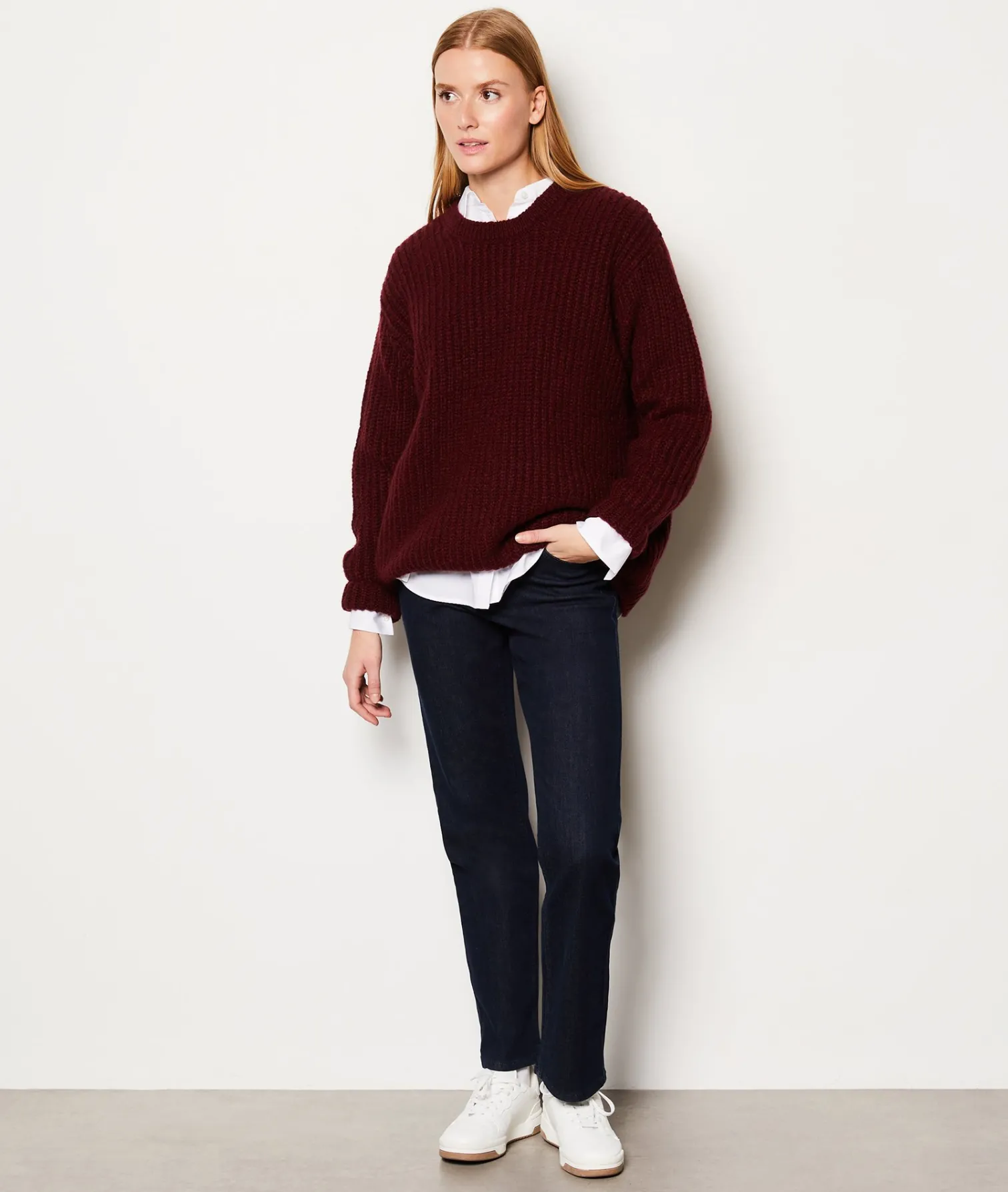 Etam Pull col rond BORDEAUXGRENAT Store