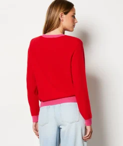 Etam Pull col rond ROUGE New